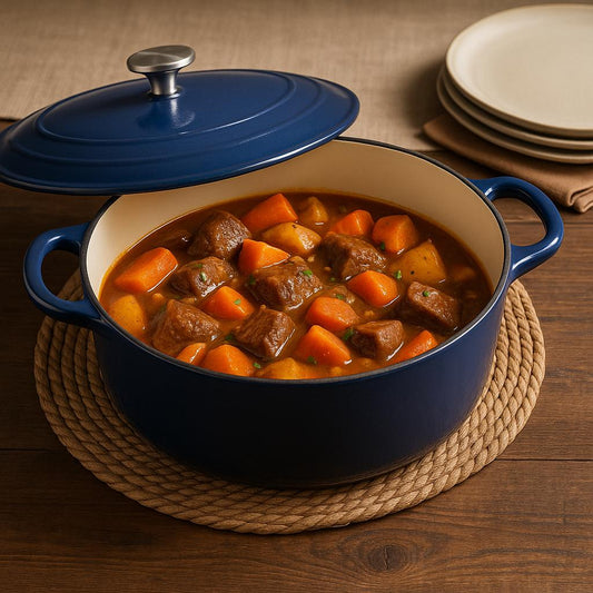 Tramontina Gourmet 7 qt Oval Enameled Cast Iron Dutch Oven in Gradated Cobalt with Lid 80131 078DS/300749894