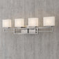 Tustna 4-Light Brushed Nickel Bathroom Vanity Light with Opal Glass Shades