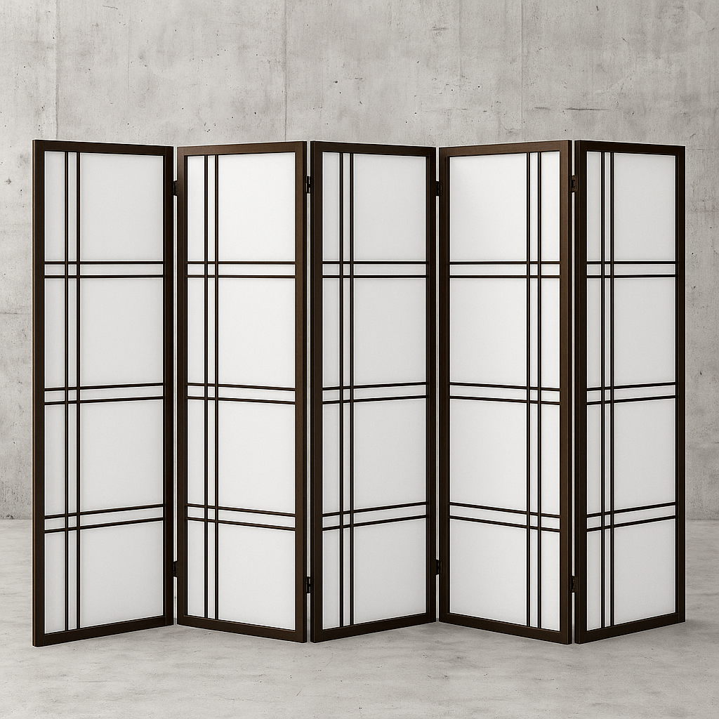 Oriental Furniture 3 ft Short Double Cross Shoji Screen Walnut 3 Panels DC36 WAL 3P/300823539 849527009734 Oriental Furniture