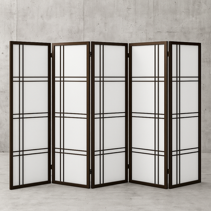 Oriental Furniture 3 ft Short Double Cross Shoji Screen Walnut 3 Panels DC36 WAL 3P/300823539 849527009734 Oriental Furniture