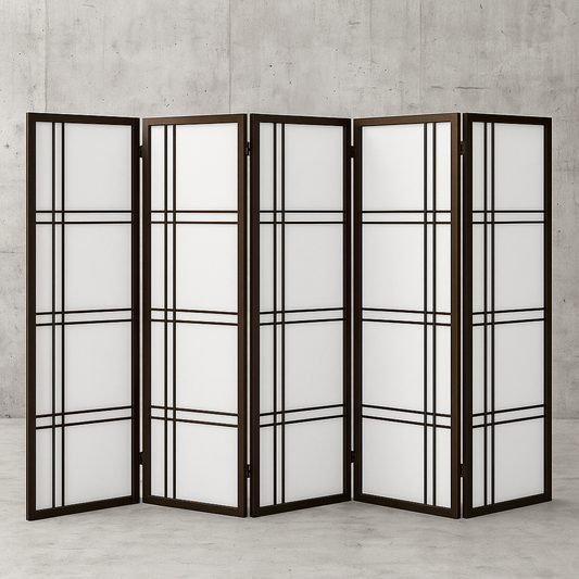 Oriental Furniture 3 ft Short Double Cross Shoji Screen Walnut 3 Panels DC36 WAL 3P/300823539 849527009734 Oriental Furniture