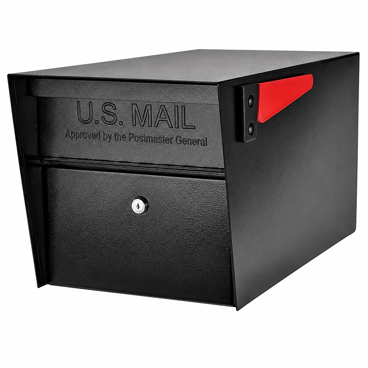 Mail Boss Mail Manager Locking Post Mount Mailbox with High Security Reinforced Patented Locking System Black