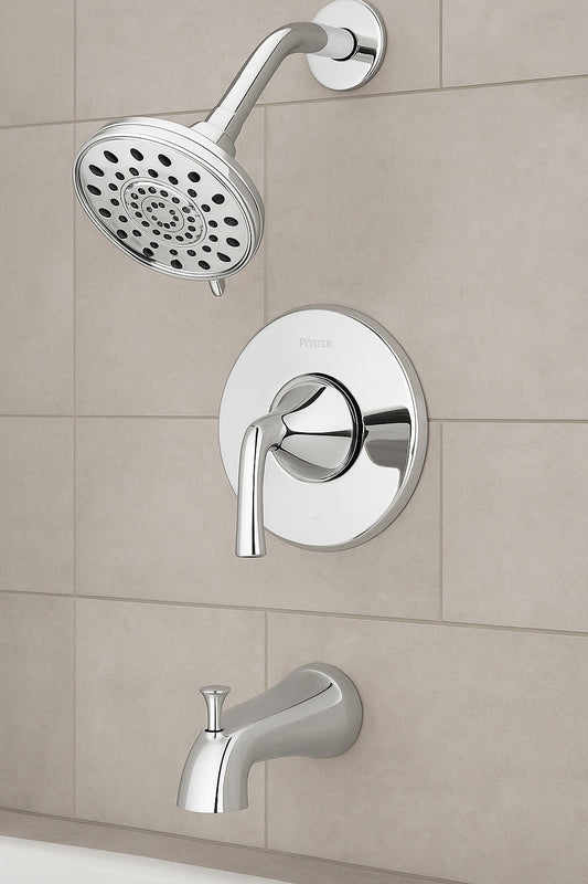 Pfister Ladera Single Handle 3-Spray Tub and Shower Faucet 1.8 GPM in Polished Chrome (Valve Included)