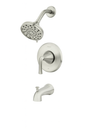 Pfister Ladera Single Handle 3-Spray Tub and Shower Faucet 1.8 GPM in Spot Defense Brushed Nickel (Valve Included)