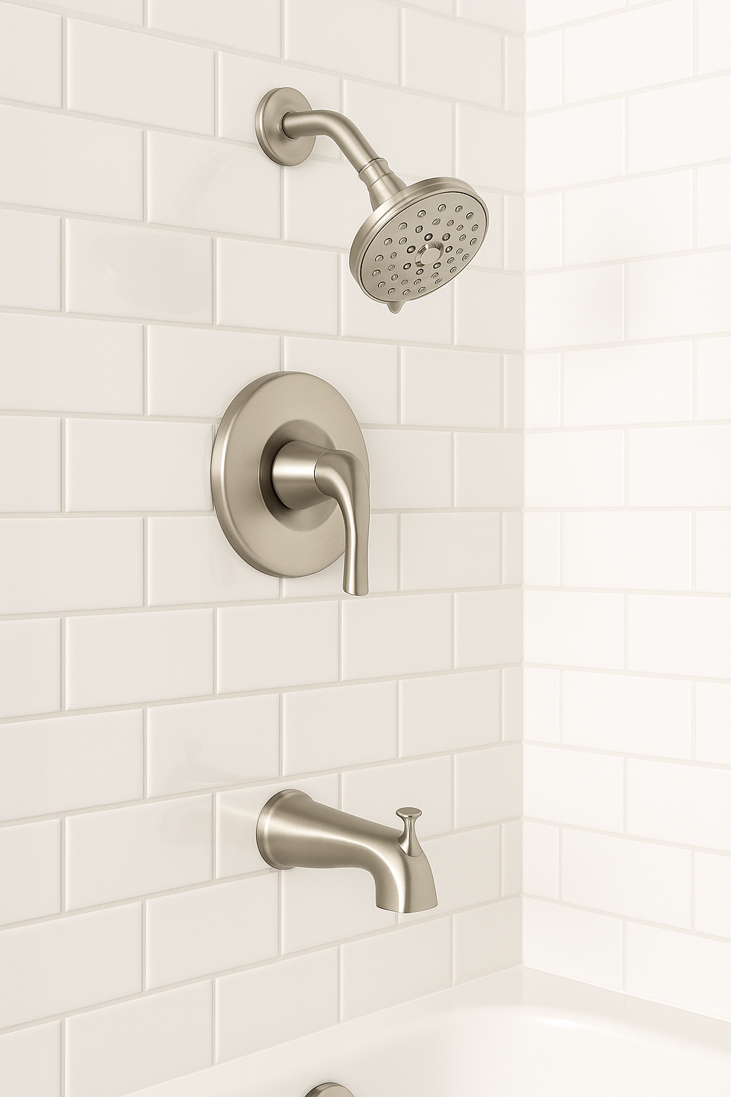 Pfister Ladera Single Handle 3-Spray Tub and Shower Faucet 1.8 GPM in Spot Defense Brushed Nickel (Valve Included)