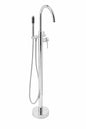AKDY 1 Handle Freestanding Floor Mount Roman Tub Faucet Bathtub Filler with Hand Shower in Chrome