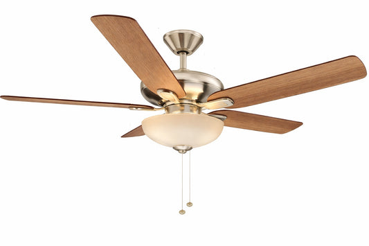Hampton Bay Holly Springs 52 in LED Indoor Brushed Nickel Ceiling Fan with Light Kit