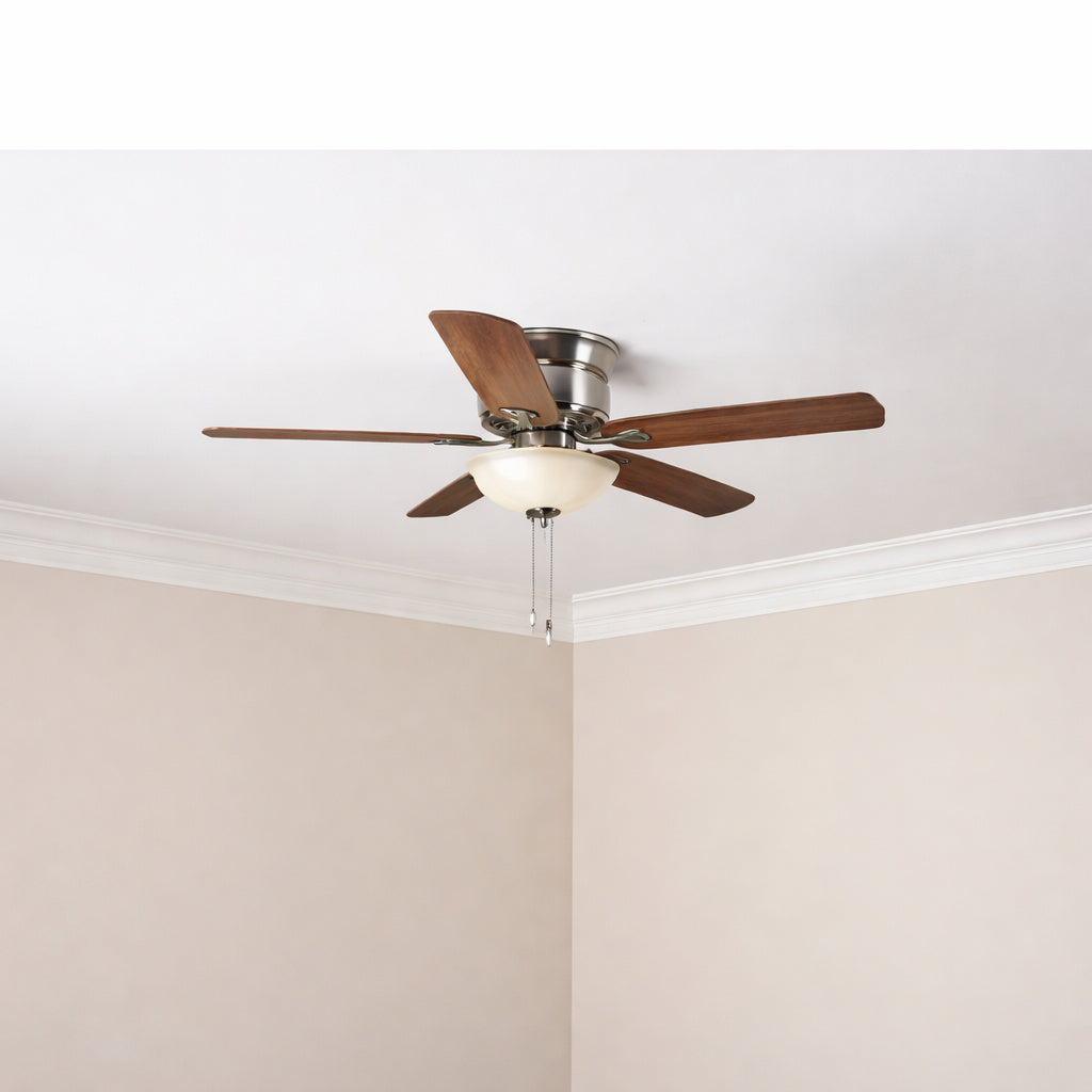 Hampton Bay Holly Springs 52 in LED Indoor Brushed Nickel Ceiling Fan with Light Kit