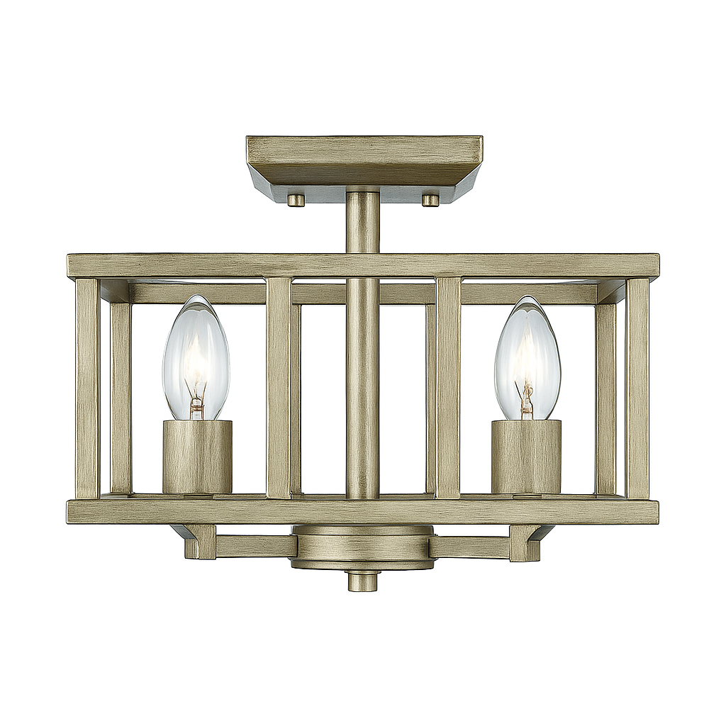 Golden Lighting Bellare 4 Light White Gold Semi Flush Mount 7151 SF WG/301038248 844375029590 Golden Lighting
