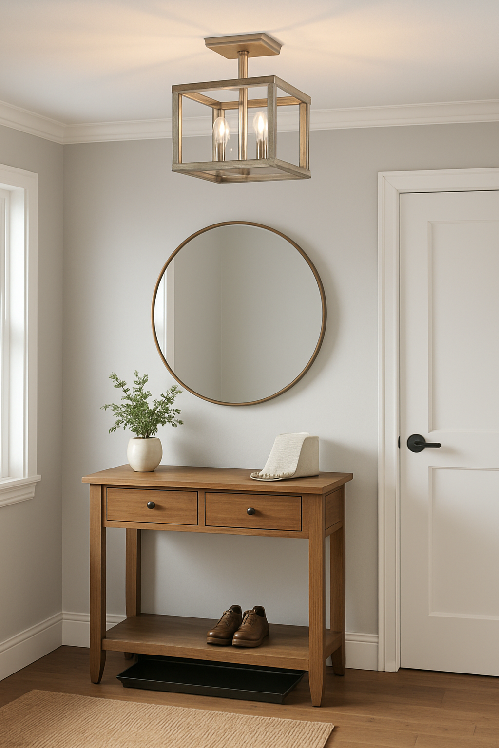 Golden Lighting Bellare 4 Light White Gold Semi Flush Mount 7151 SF WG/301038248 844375029590 Golden Lighting