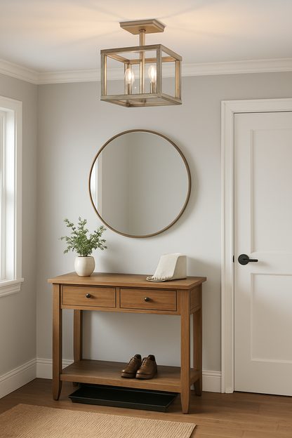 Golden Lighting Bellare 4 Light White Gold Semi Flush Mount 7151 SF WG/301038248 844375029590 Golden Lighting