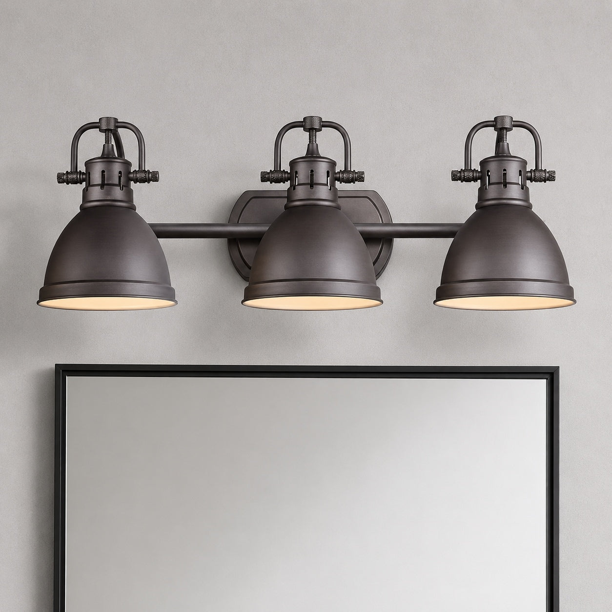 Golden Lighting Duncan 3 Light Rubbed Bronze Bath Light 3602 BA3 RBZ RBZ