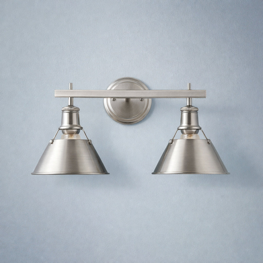 Golden Lighting Orwell PW 2 Light Pewter Bath Light with Pewter Shade
