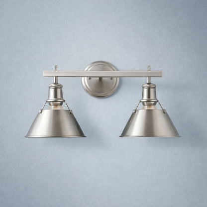 Golden Lighting Orwell PW 2 Light Pewter Bath Light with Pewter Shade