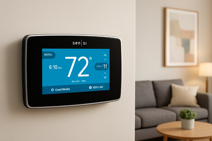 Copeland Sensi Touch Smart Thermostat Touchscreen Color Display Wi Fi 7 day Programmable Data Privacy Black