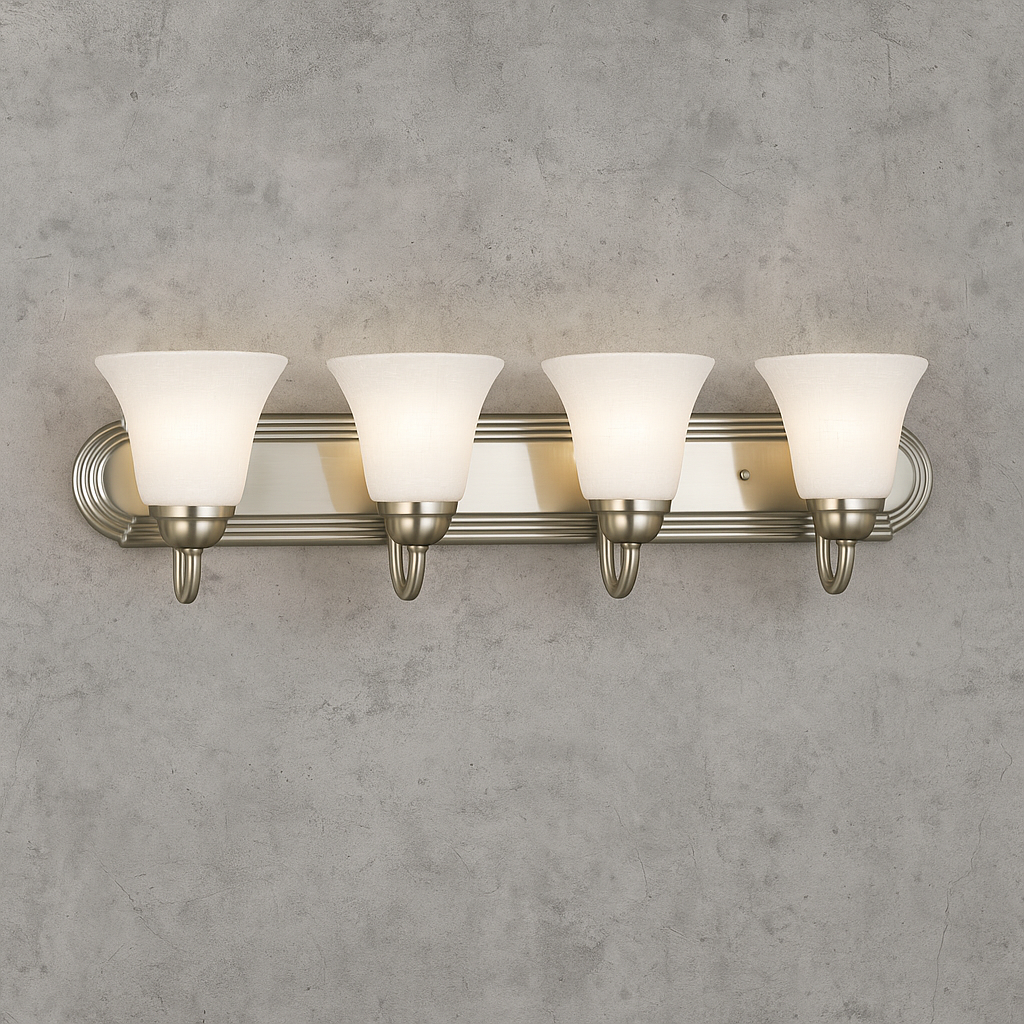 Progress Lighting
30 in. 4-Light Brushed Nickel Bathroom Vanity Light with Glass Shades