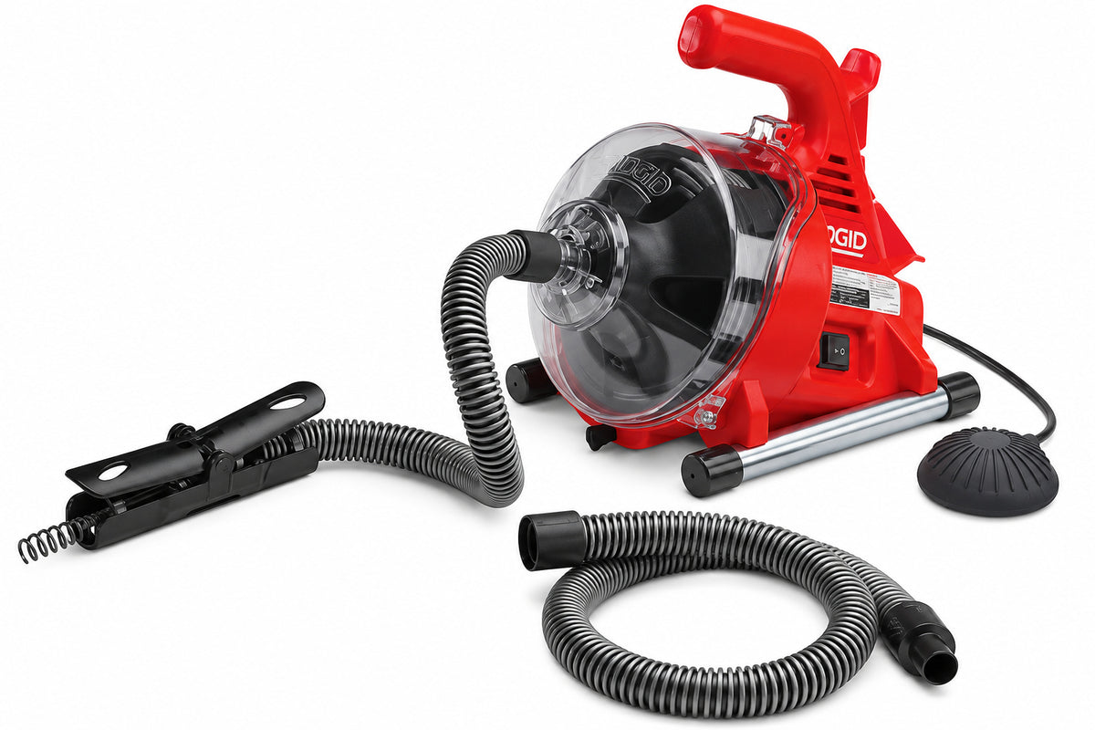 RIDGID PowerClear 120 Volt Drain Cleaning Snake Auger Machine for Heavy Duty Pipe Cleaning for Tubs Showers and Sinks 55808