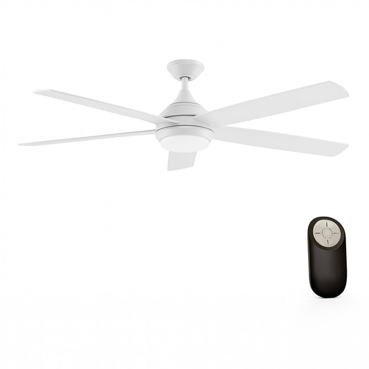 Decorators Collection Petersford 52 in. Integrated LED Indoor White Ceiling Fan with Light Kit and Remote Control 14427