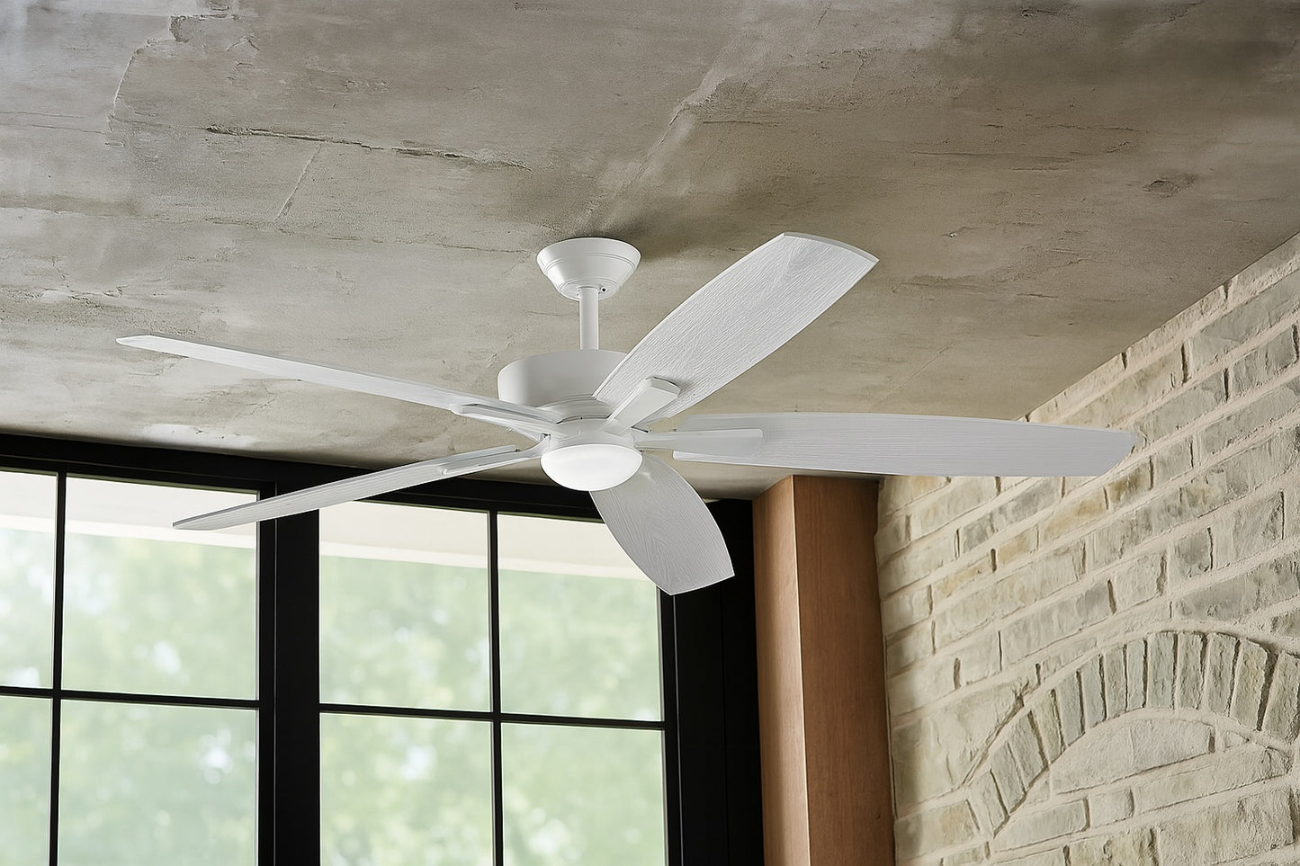 Decorators Collection Petersford 52 in. Integrated LED Indoor White Ceiling Fan with Light Kit and Remote Control 14427