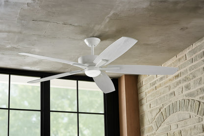 Decorators Collection Petersford 52 in. Integrated LED Indoor White Ceiling Fan with Light Kit and Remote Control 14427