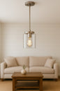 Home Decorators Collection Mullins 1 Light Brushed Nickel Mini Pendant with Clear Glass Shade 27228/303882962 718212272282 Home Decorators Collection