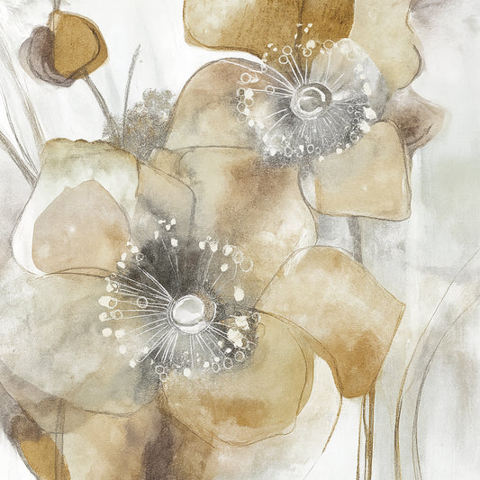 Courtside Market 30 in. x 30 in. "Taupe Spring Poppy I" Canvas Wall Art