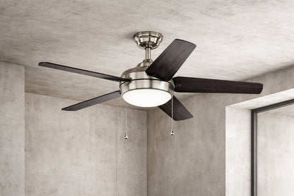 Home Decorators Collection Windward 44 in LED Brushed Nickel Ceiling Fan with Light Kit