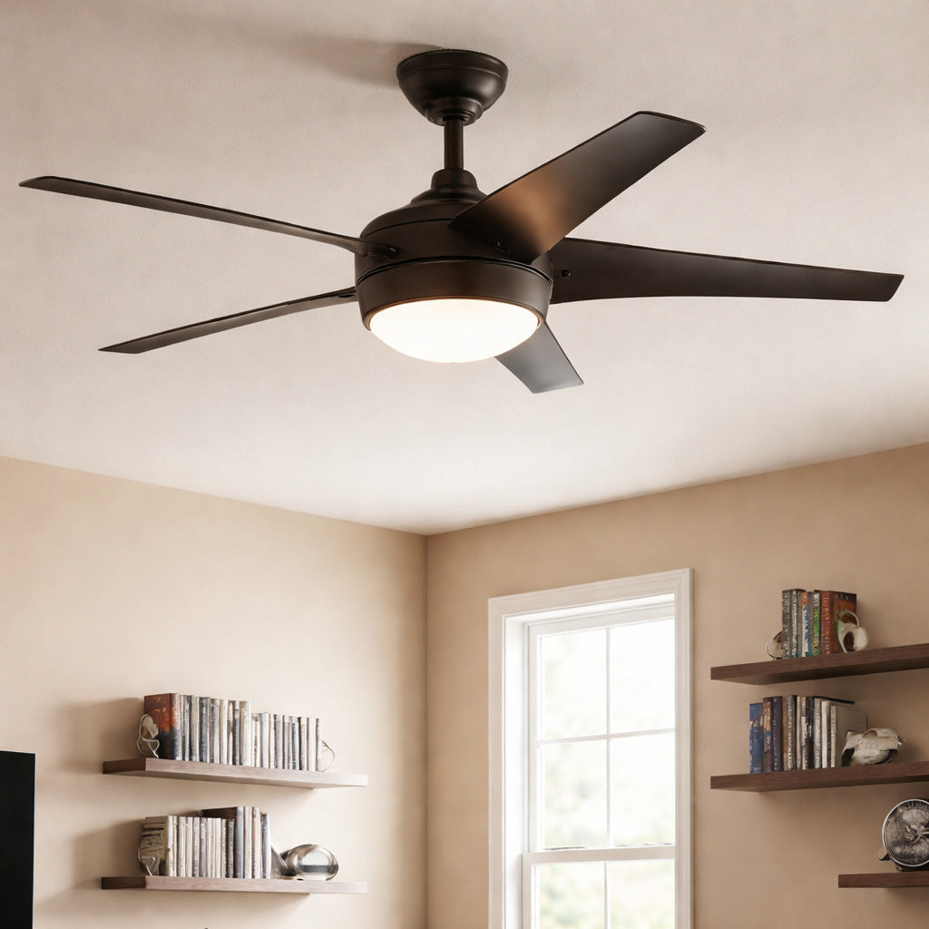 Home Decorators Collection Windward IV 52 in Indoor LED Oil Rubbed Bronze Ceiling Fan with Dimmable Light Kit Remote Control and Reversible Motor