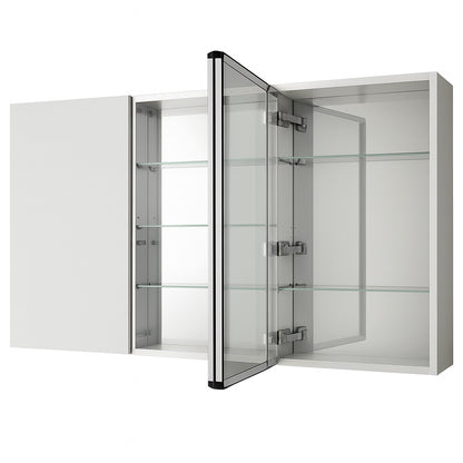 36 In W X 31 In H Rectangular Aluminum Medicine Cabinet With Mirror