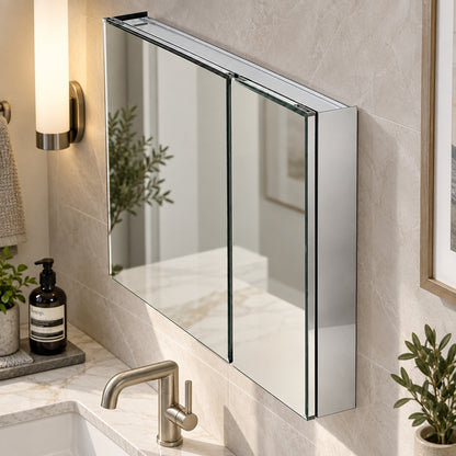 Pegasus 36 in W x 26 in H Rectangular Medicine Cabinet with Mirror SP4585
