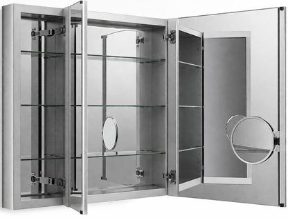 48 in W x 26 in H Rectangular Medicine Cabinet with Mirror