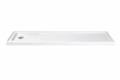 DreamLine SlimLine 60 in x 36 in Single Threshold Shower Pan Base in White with Left Hand Drain