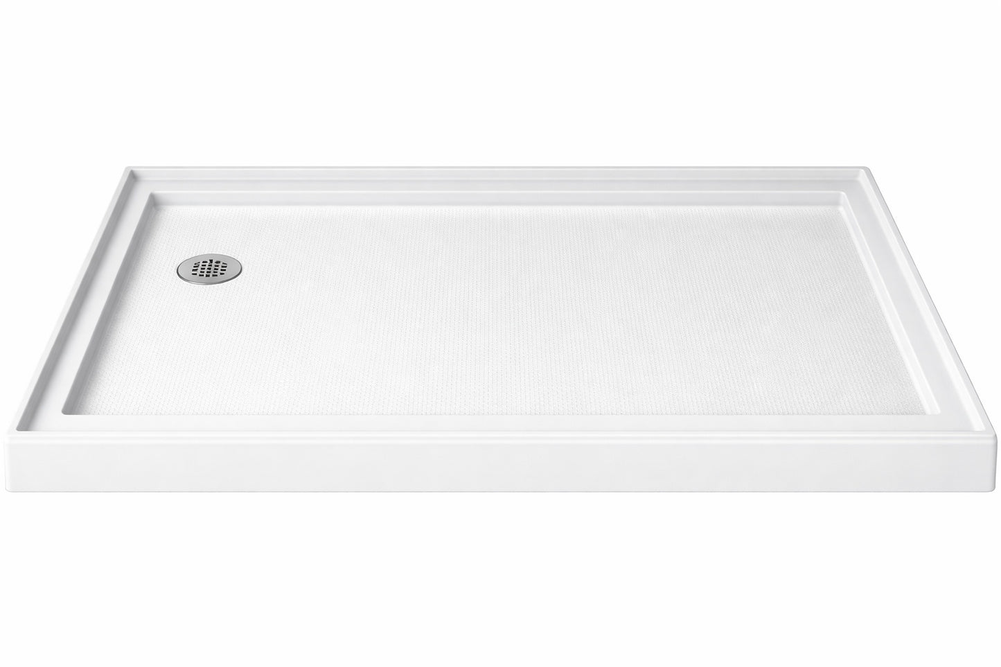 DreamLine SlimLine 60 in x 36 in Single Threshold Shower Pan Base in White with Left Hand Drain