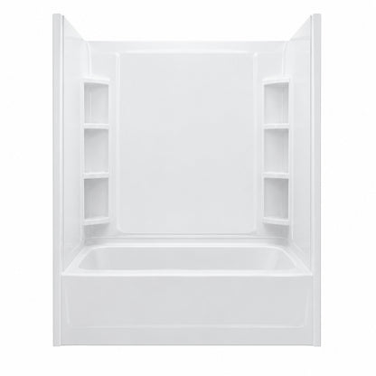 Sterling 60 in x 30 in Soaking Bathtub with Left Drain in White 71171710 0