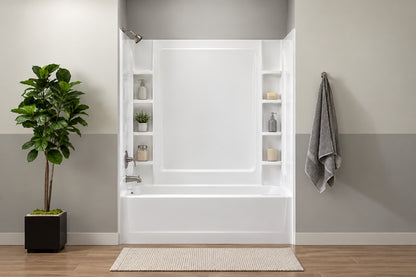 Sterling 60 in x 30 in Soaking Bathtub with Left Drain in White 71171710 0
