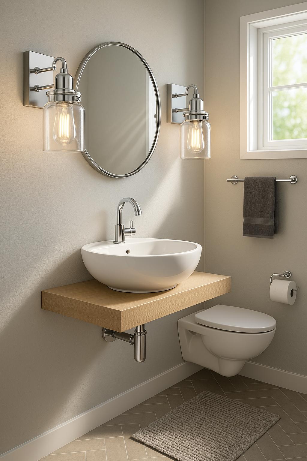 Progress Lighting Calhoun Collection 5 in. 1-Light Brushed Nickel Clear Glass Farmhouse Urban Industrial Bathroom Vanity Light