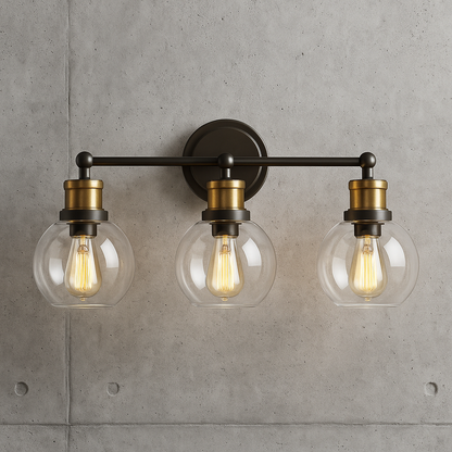 Progress Lighting
Hansford Collection 24.5 in. Vintage Electric 3-Light Antique Bronze Coastal Farmhouse Clear Glass Bathroom Vanity Light