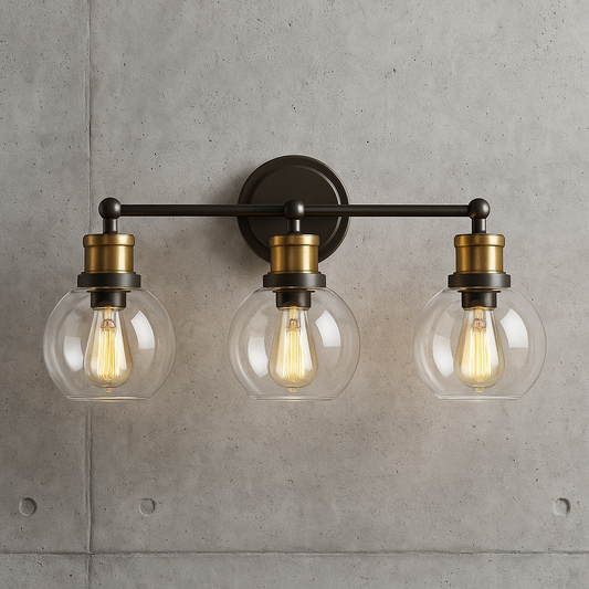 Progress Lighting
Hansford Collection 24.5 in. Vintage Electric 3-Light Antique Bronze Coastal Farmhouse Clear Glass Bathroom Vanity Light