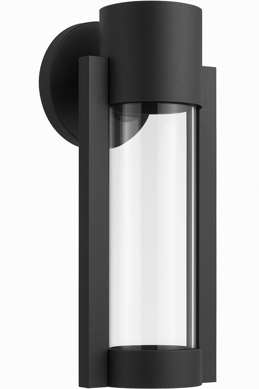 Progress Lighting Z 1030 LED Collection 1 Light Textured Black Clear Glass Modern Outdoor Small Wall Lantern Light P560051 031 30/302701594 785247213665 Progress Lighting