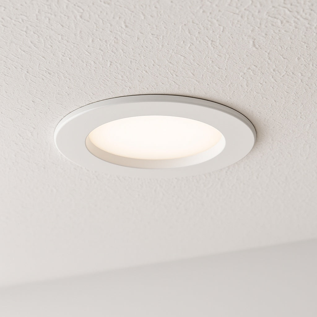 SMD-DM 6 in. 3000K Remodel Canless Lens White Round Integrated LED Recessed Light Kit Surface Mount Trim Kit