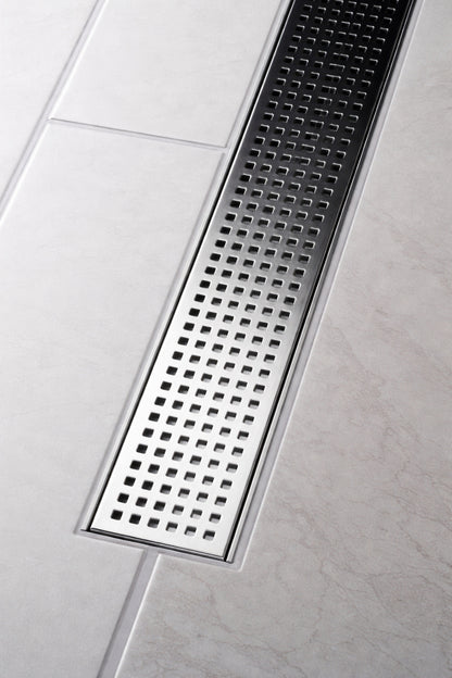 Oatey Designline 32 In Stainless Steel Linear Shower Drain With Square Pattern Drain Cover