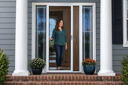 Andersen 36 in x 80 in LuminAire White for Single Entry Door 32 in 36 in Universal Handed Aluminum Retractable Screen Door 90001