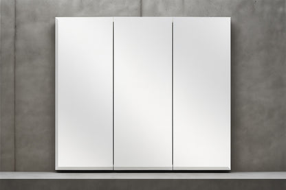 30.4 in. W x 30.2 in. H Rectangular Medicine Cabinet with Mirror in White with Adjustable Shelves