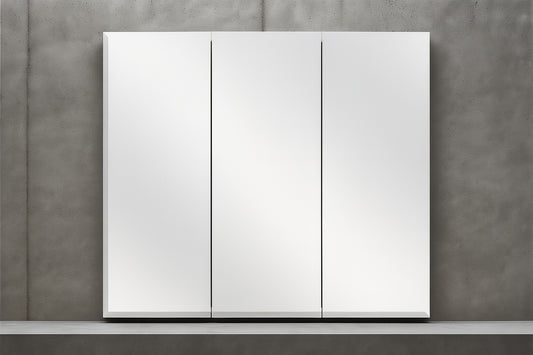 30.4 in. W x 30.2 in. H Rectangular Medicine Cabinet with Mirror in White with Adjustable Shelves