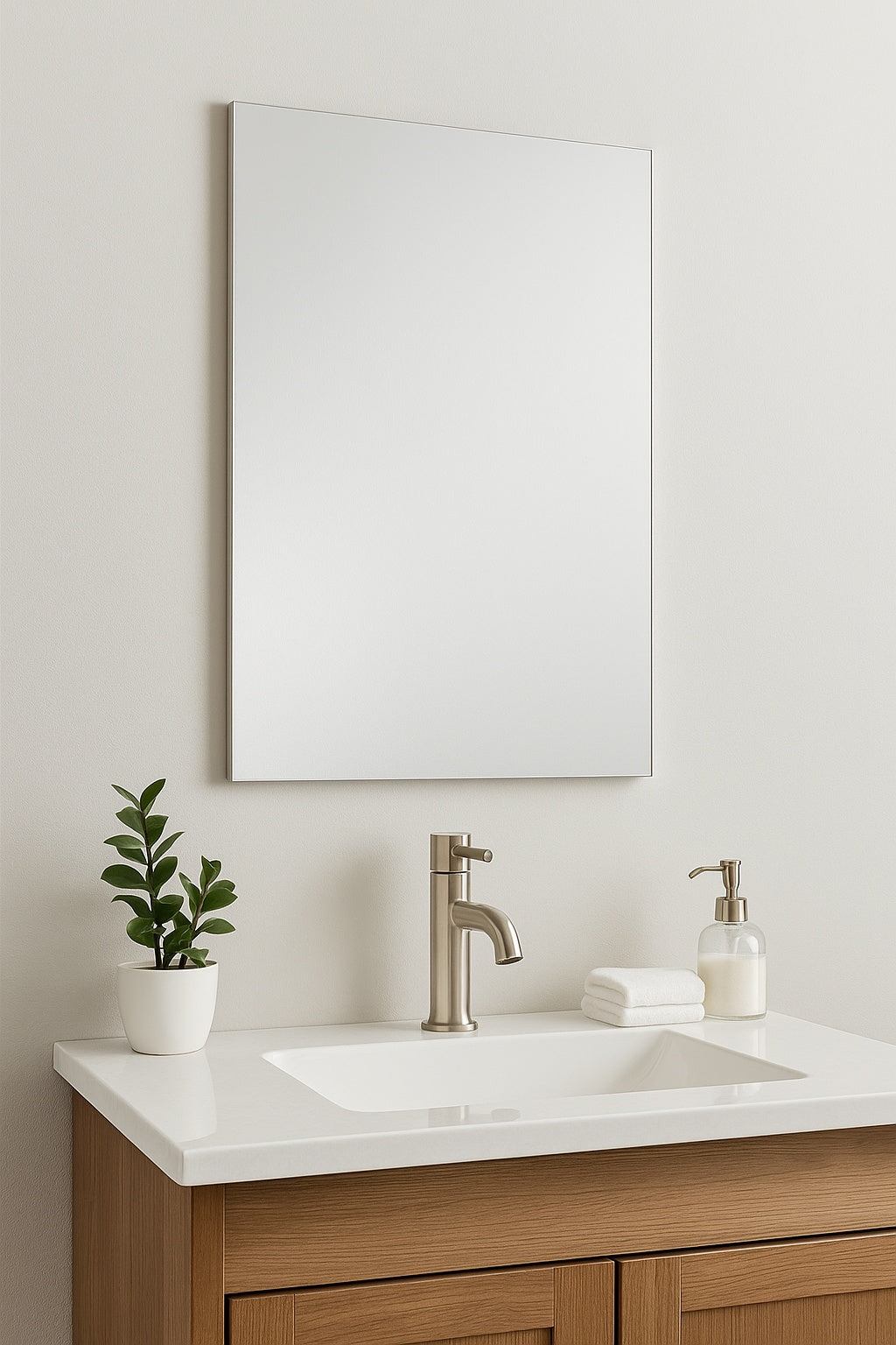 16 in. W x 26 in. H Rectangular Wood Composite Medicine Cabinet with Mirror