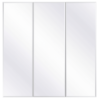 Glacier Bay 24.4 in. W x 25.2 in. H Rectangular Medicine Cabinet with Mirror in Silver with Adjustable Shelves