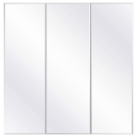 Glacier Bay 24.4 in. W x 25.2 in. H Rectangular Medicine Cabinet with Mirror in Silver with Adjustable Shelves