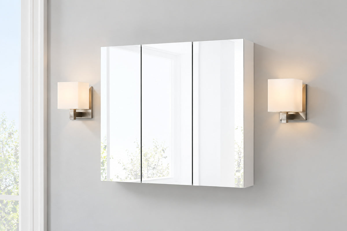 Glacier Bay 24 4 in W x 25 2 in H Rectangular Medicine Cabinet with Mirror in Silver with Adjustable Shelves 45403