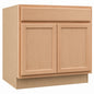 Hampton Bay Recessed Panel 36 in W x 24 in D x 34 5 in H Assembled Sink Base Kitchen Cabinet in Unfinished KSB36 UF