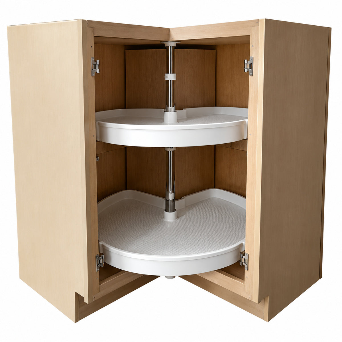 Hampton Bay Recessed Panel 36 in W x 16 5 in D x 34 5 in H Assembled Corner Lazy Susan Base Kitchen Cabinet in Unfinished KBLSN36 UF